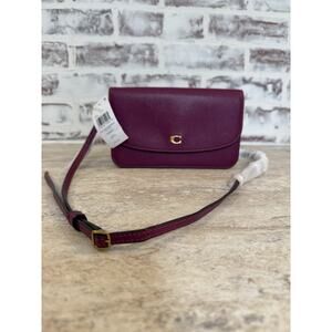 Coach Polished Pebble Leather Hayden Crossbody Deep Plum Handbag - New With Tags